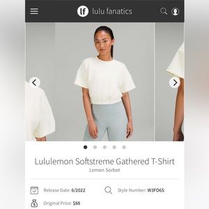 Lululemon Softstreme Gathered T-shirt- Lemon Sorbet 6